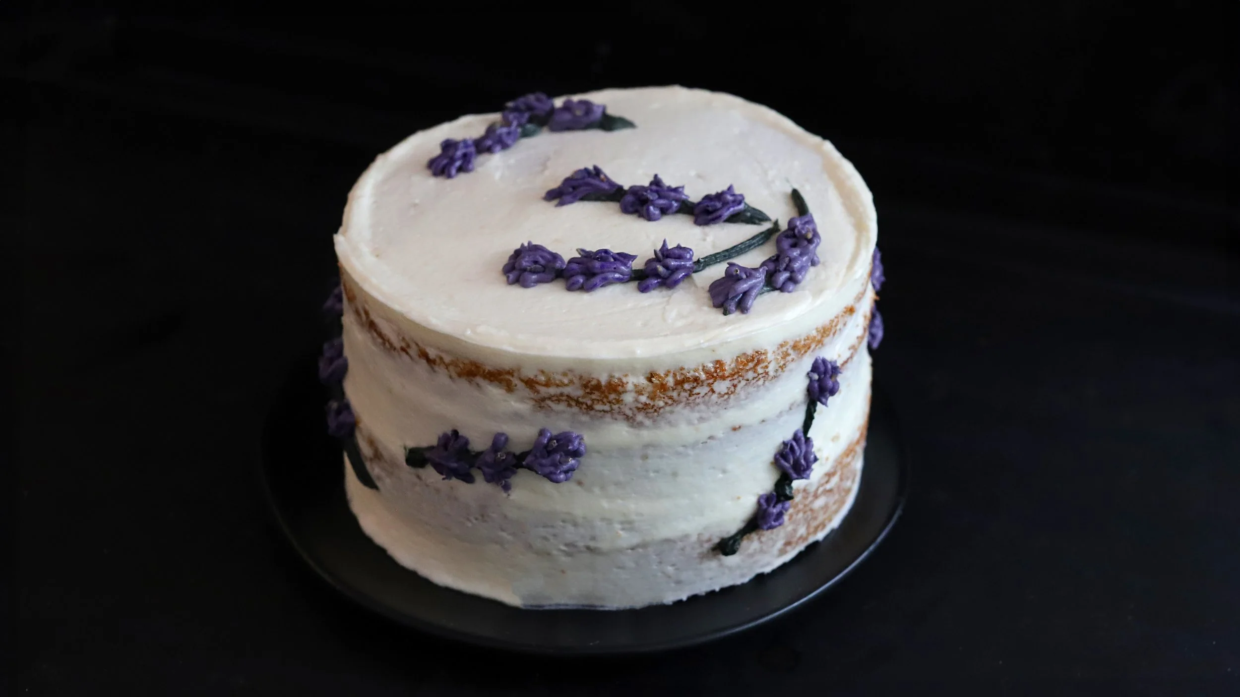LAVENDER LEMON OLIVE OIL CAKE WITH LAVENDER MASCARPONE BUTTERCREAM