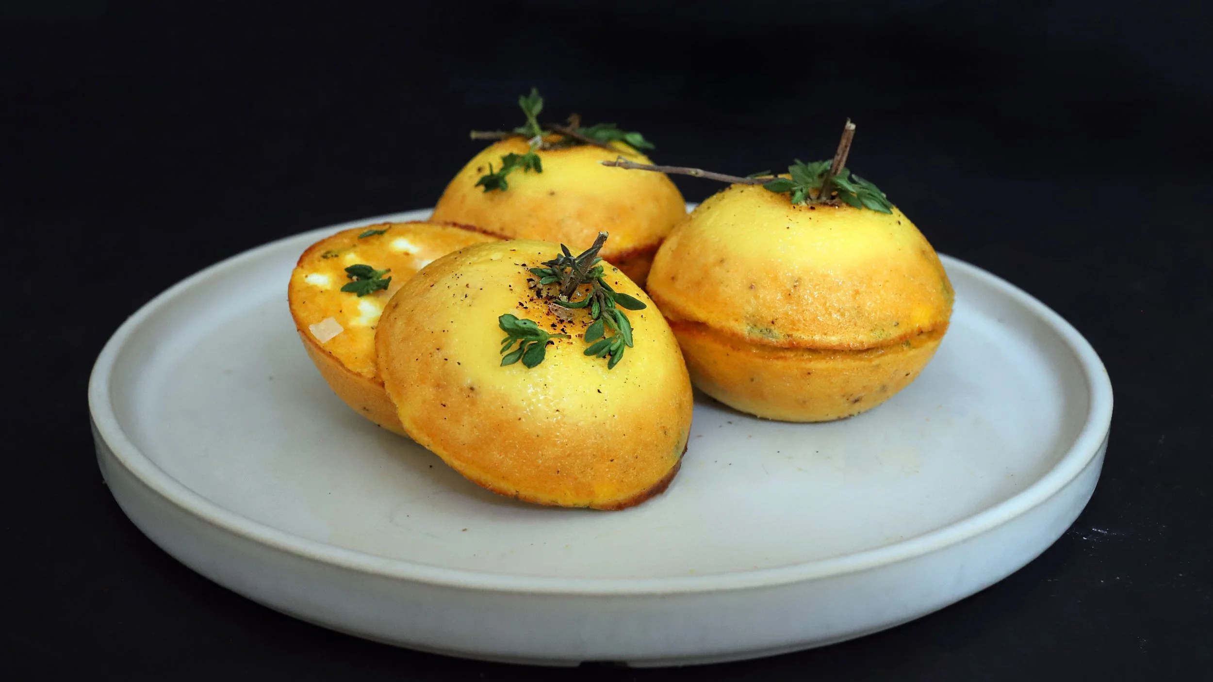 PUMPKIN GOAT CHEESE &amp; THYME EGG BITES