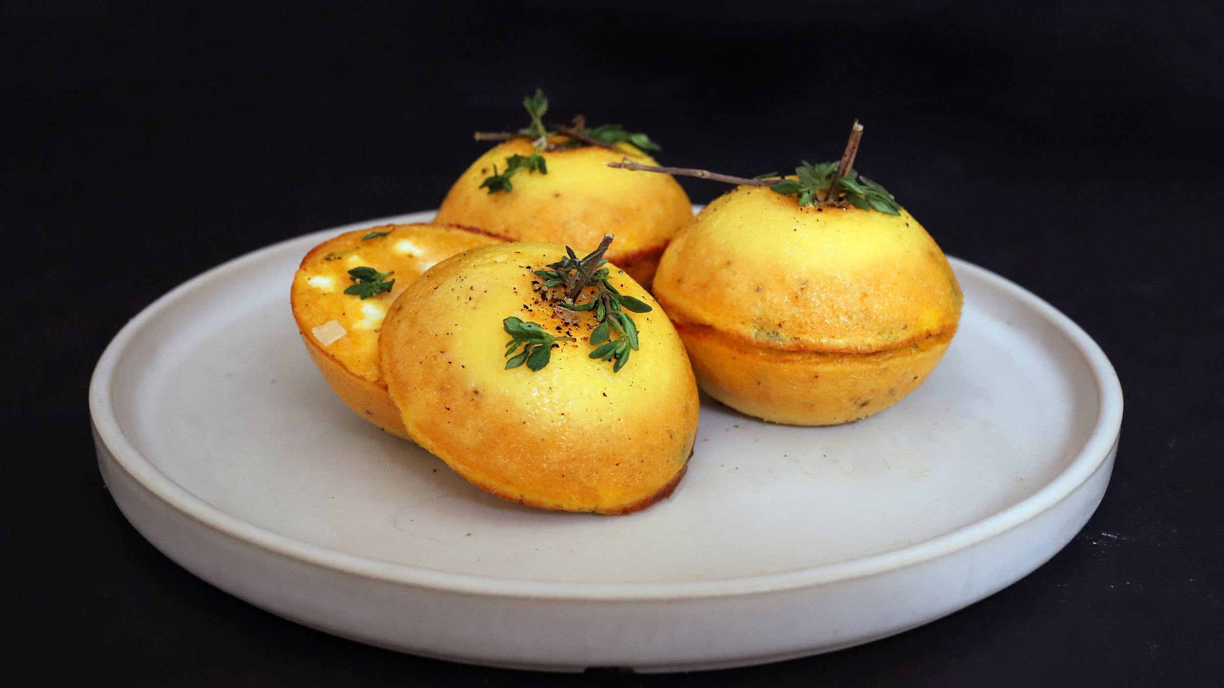 PUMPKIN GOAT CHEESE &amp; THYME EGG BITES