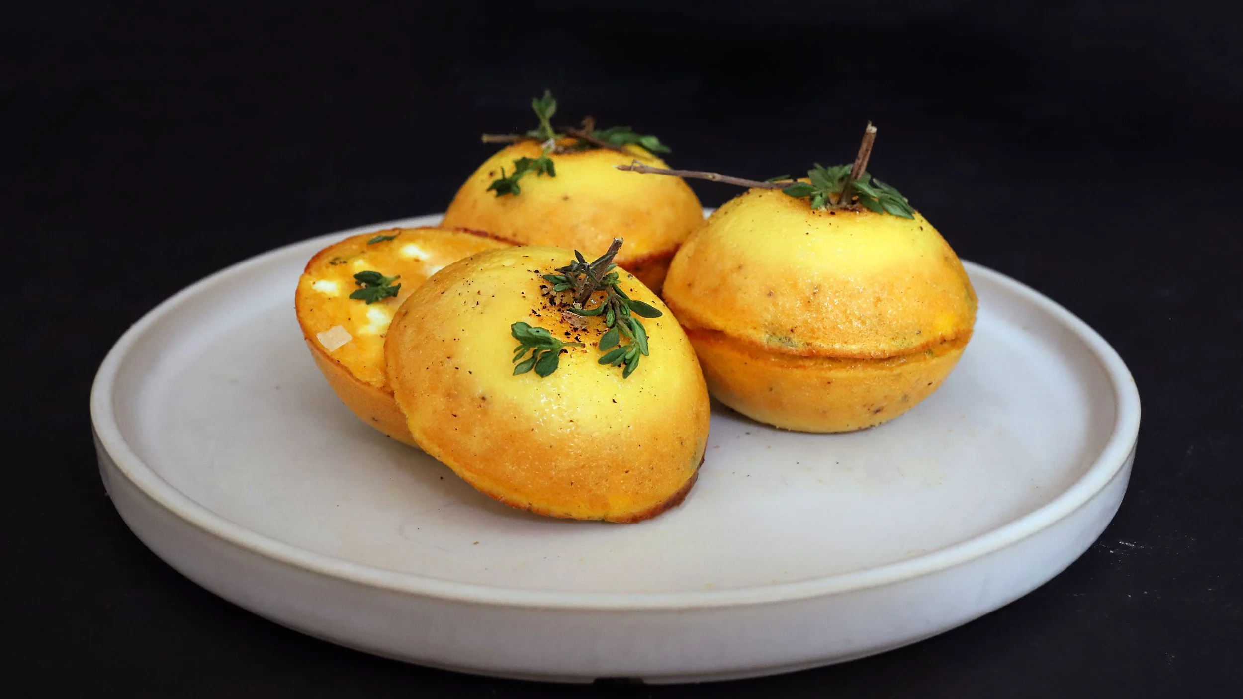 PUMPKIN GOAT CHEESE & THYME EGG BITES