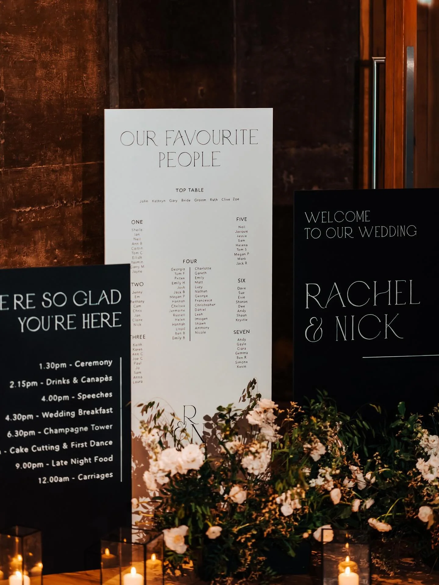 A trio of signs is one of my most-loved designs, and it&rsquo;s easy to see why. You get to make a statement, twice! 

Pair the welcome sign and order of the day at your ceremony entrance to set the tone from the moment guests arrive. Then give them 
