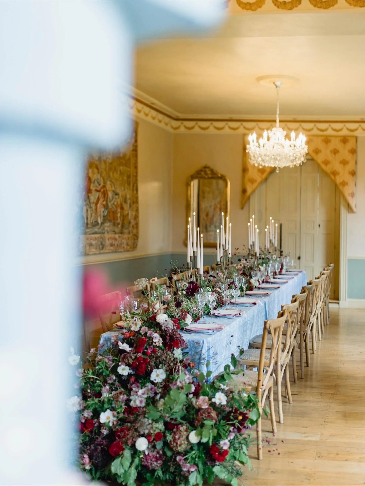 Drawing inspiration from the venue&rsquo;s historic charm, every element from the layered patterns and tones of colour to the ornate detailing, was thoughtfully designed to work in perfect harmony.

A beautifully curated vision by Harriet, brought to