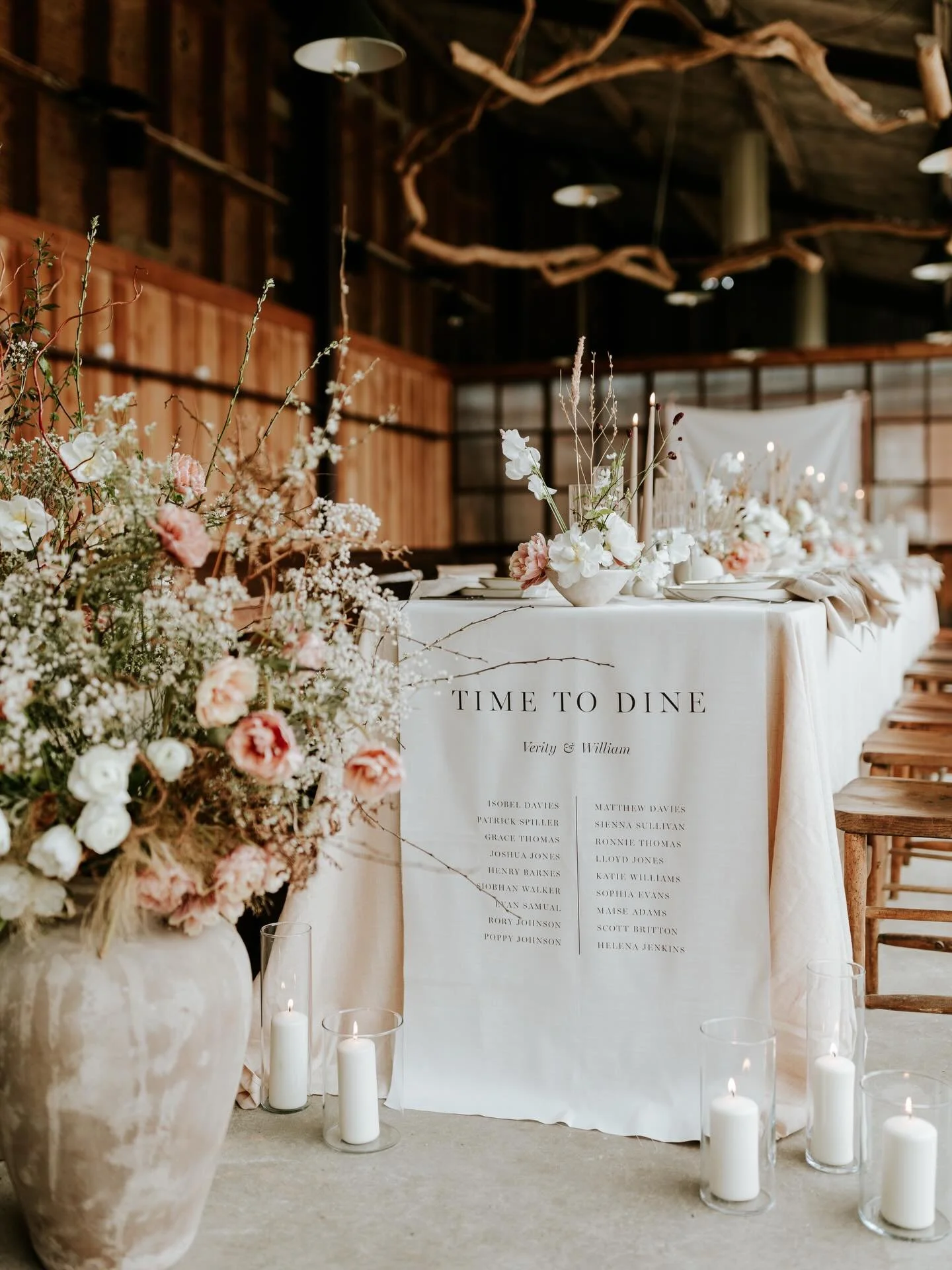 I&rsquo;ve had so many lovely chats about fabric signage recently. A relaxed alternative to traditional signs and works perfectly if you want something soft and romantic. They can be styled in so many creative ways, draped over furniture, hung on met