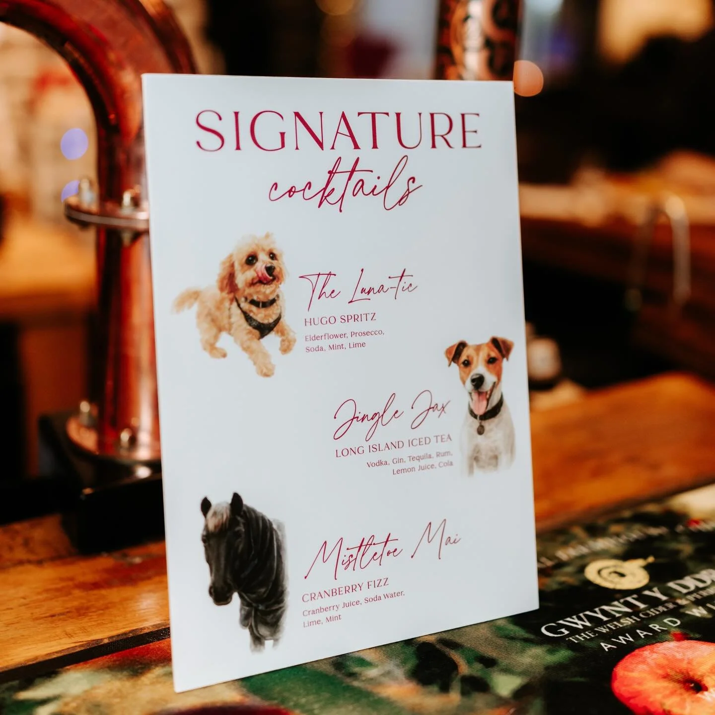 Signature cocktails named after your pets, finished with custom illustrations. It&rsquo;s the thoughtful details that make your wedding unforgettable✨

Thank you Michaela &amp; Brandon for your kind words❤️

&ldquo;Truly could not wish for better wed