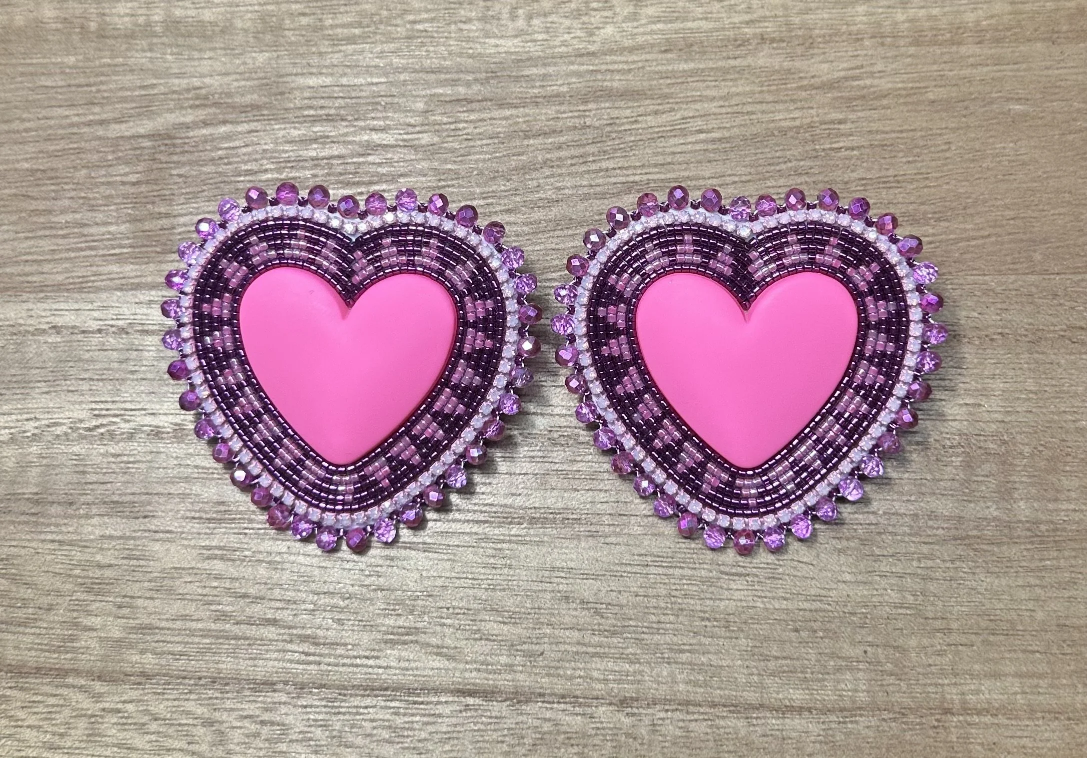 Fuchsia Pink Hearts.