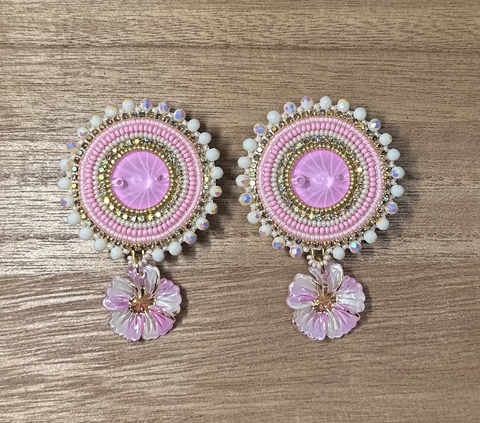 Pink Round Flowers.