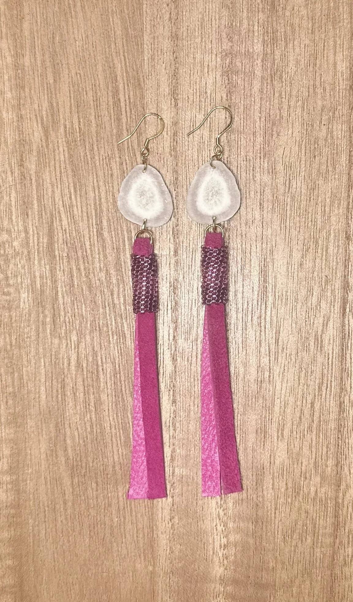 Purple Deer Antler Dangles.