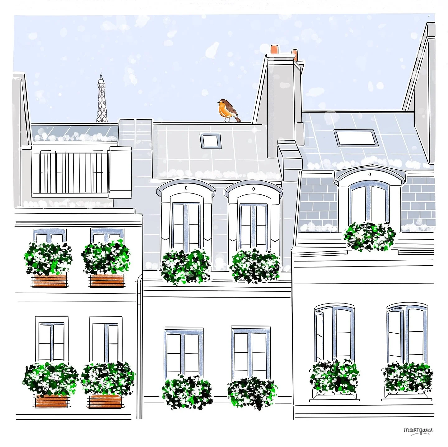 ❄️ Snowing in Paris ❄️
.
#parisillustration #parissnow #parispainting #dessinparis #parisart