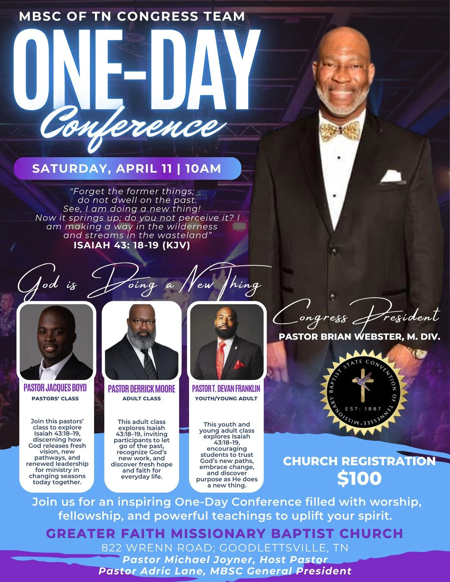 📣 Bethel Family &mdash; Let&rsquo;s Show Up!

We&rsquo;re encouraging all of our members to attend the MBSC of TN One-Day Conference on:

📅 Saturday, April 11
⏰ 10:00 AM
📍 Greater Faith MBC (Goodlettsville)

This is a powerful opportunity for grow