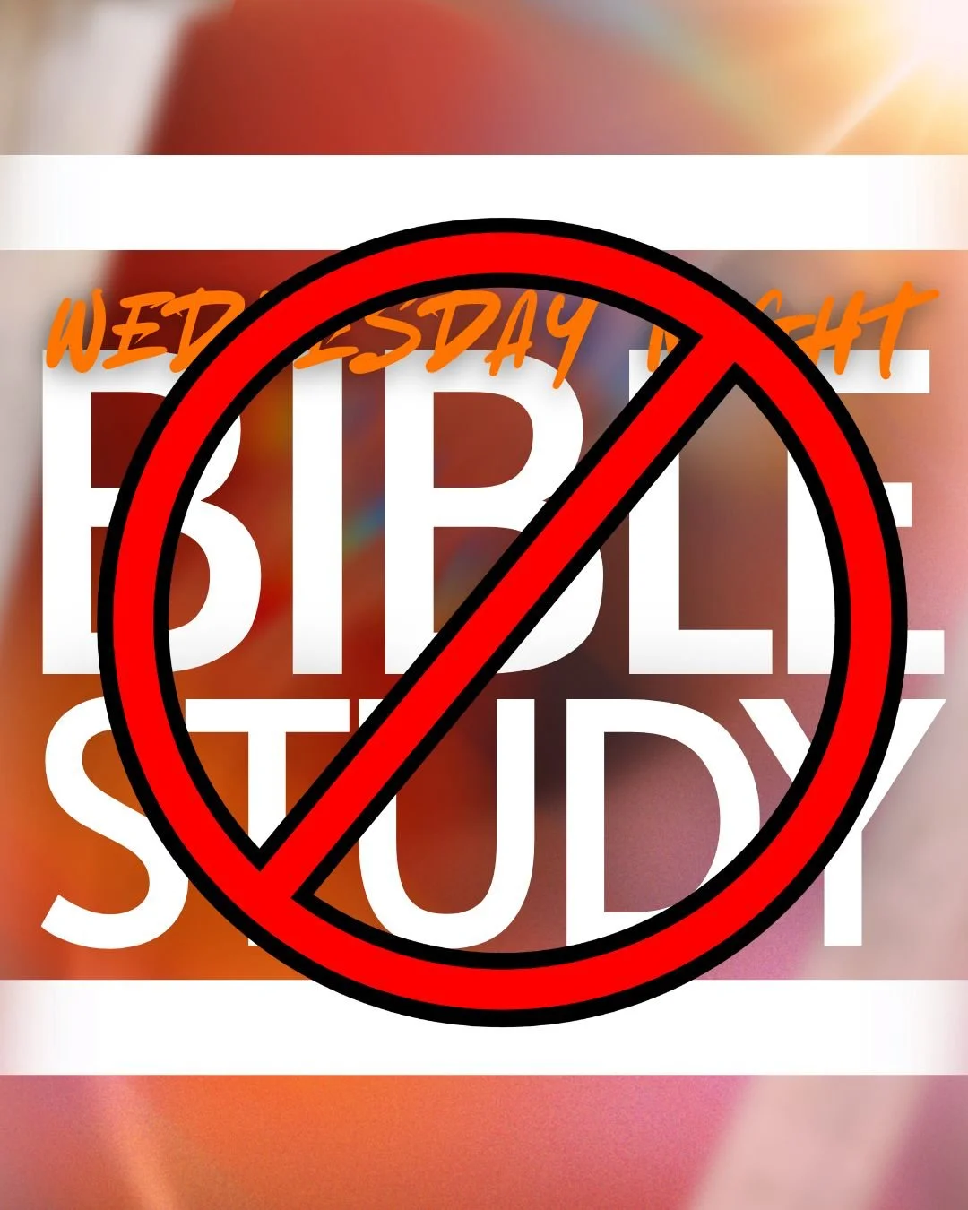 📖 No Bible Study This Week

There will be no Wednesday Night Bible Study on April 1.

Enjoy the break, and we&rsquo;ll see you soon!