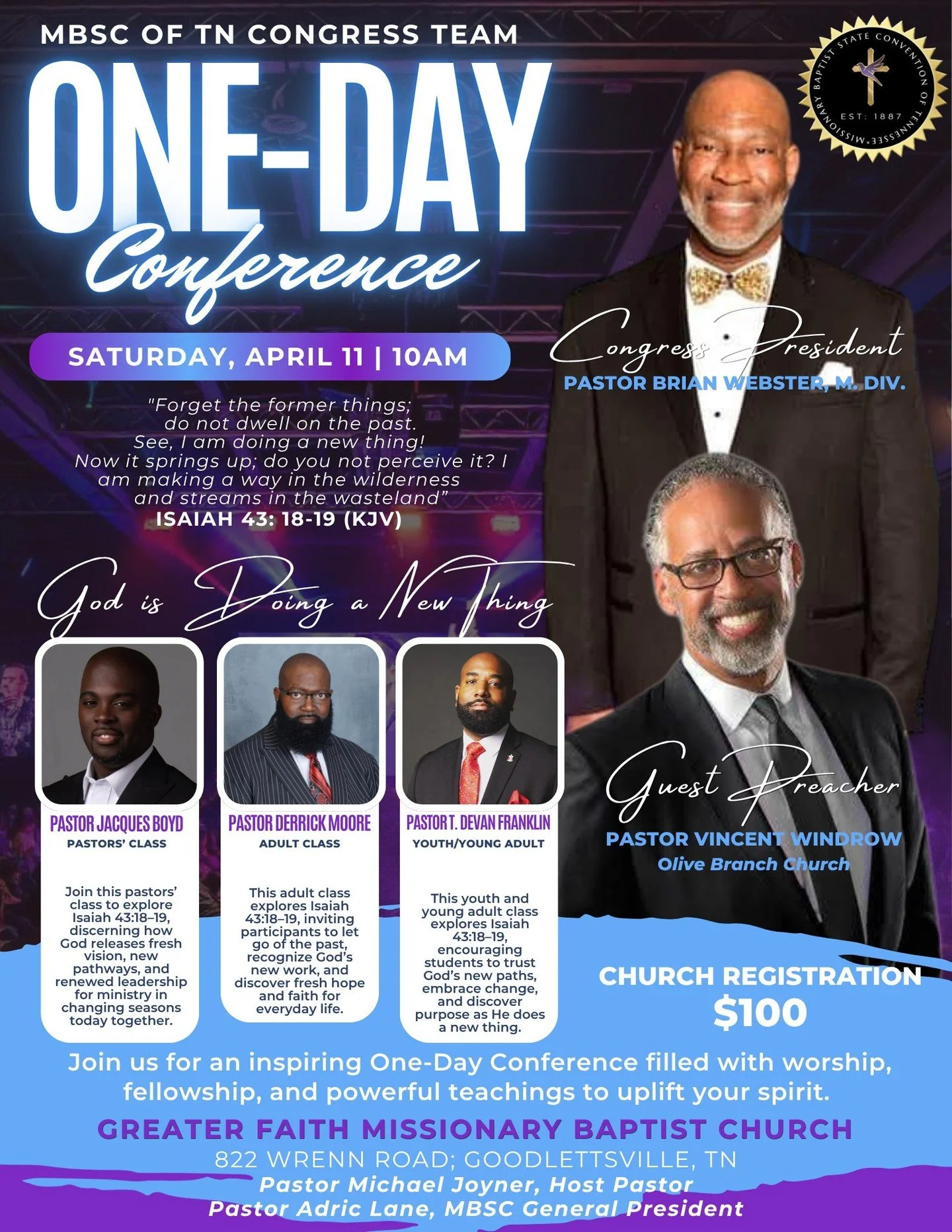 🚨 TOMORROW &mdash; Don&rsquo;t Miss It!!!

Bethel, this is your reminder! The One-Day Conference is happening THIS WEEK, and Pastor Franklin will be teaching.

📅 April 11
⏰ 10AM

Let&rsquo;s show up, grow, and represent Bethel well.

💬 Drop a 🔥 i