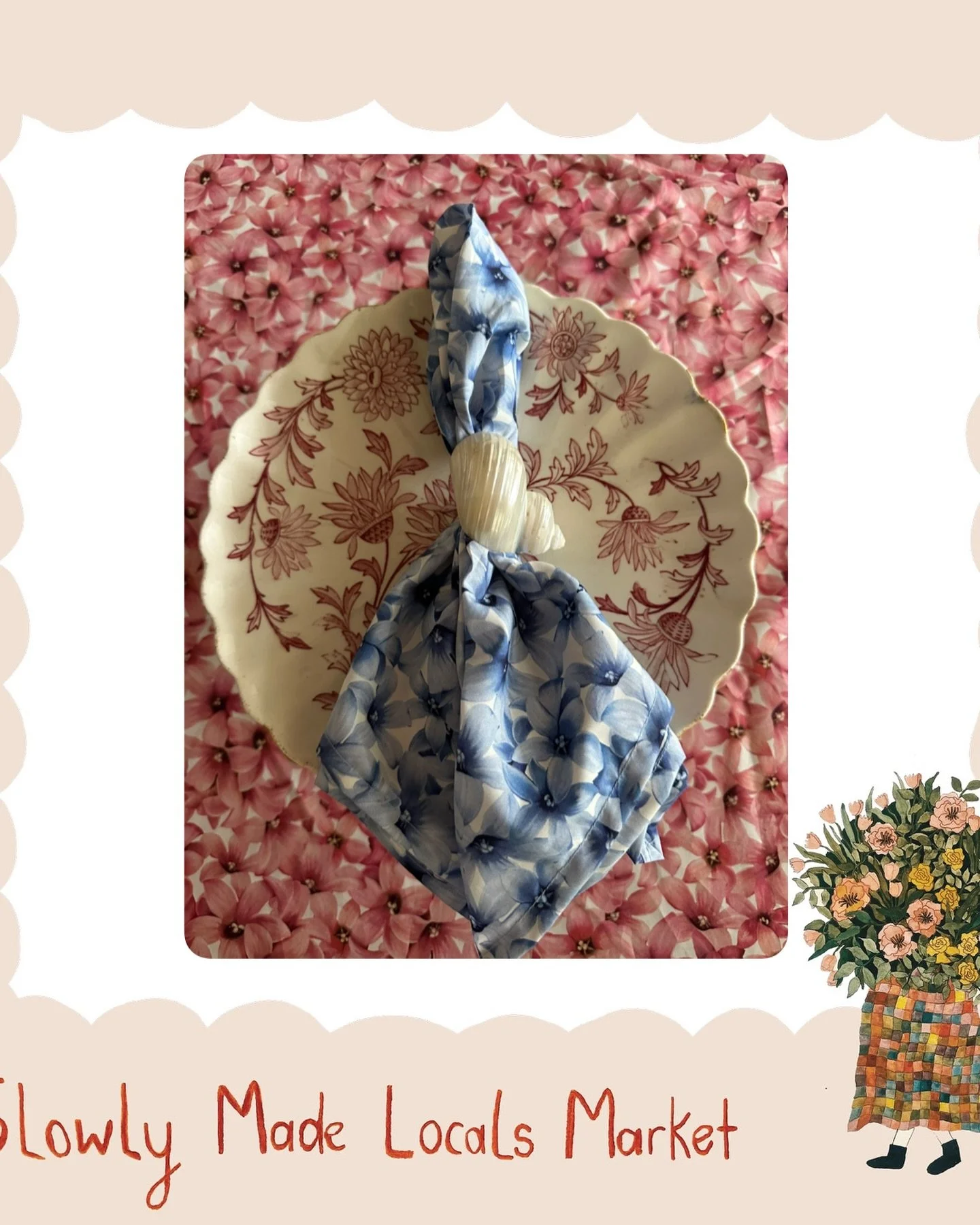 Limited edition napery will be available at the Market Sunday 23 November @slowlymadelocals @theblackbrisbane #supportlocal #slowfashion #maggiemaryaggie