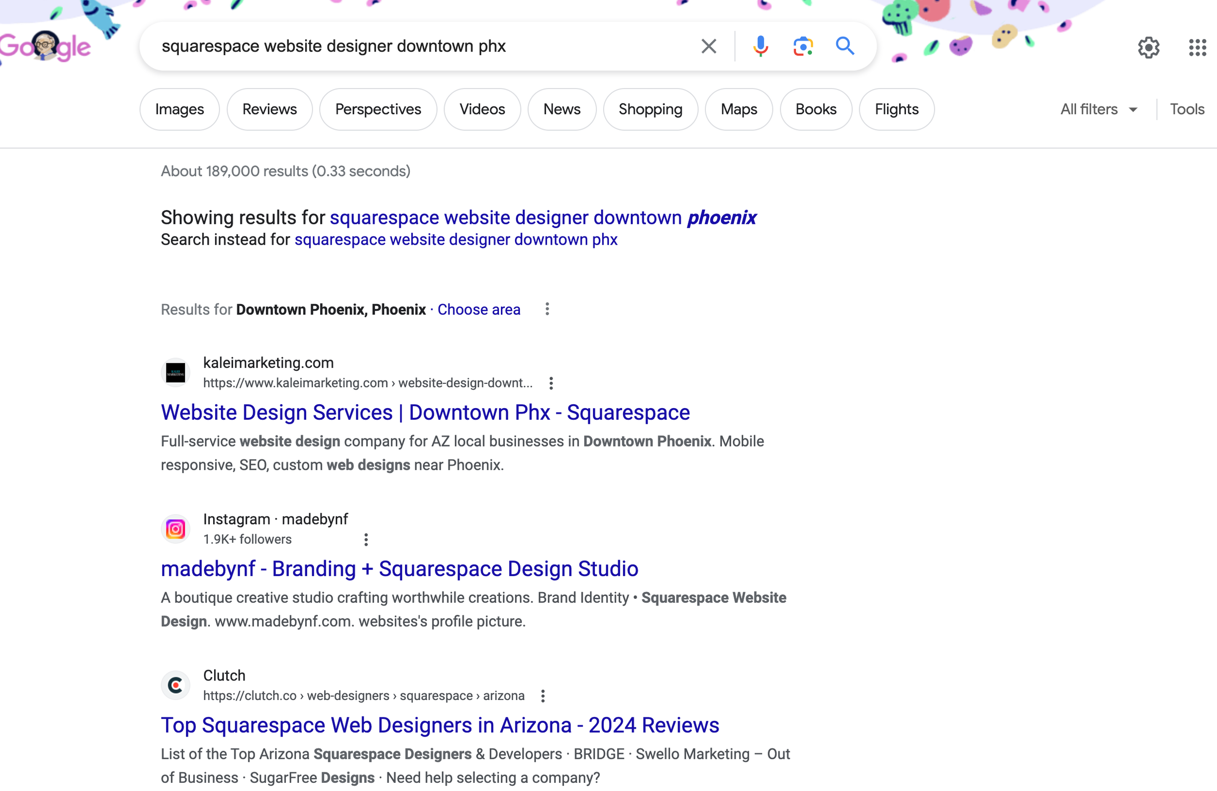 Downtown Phx, AZ Squarespace Website Designer Google Search Results, Kalei Marketing 2.2024.png