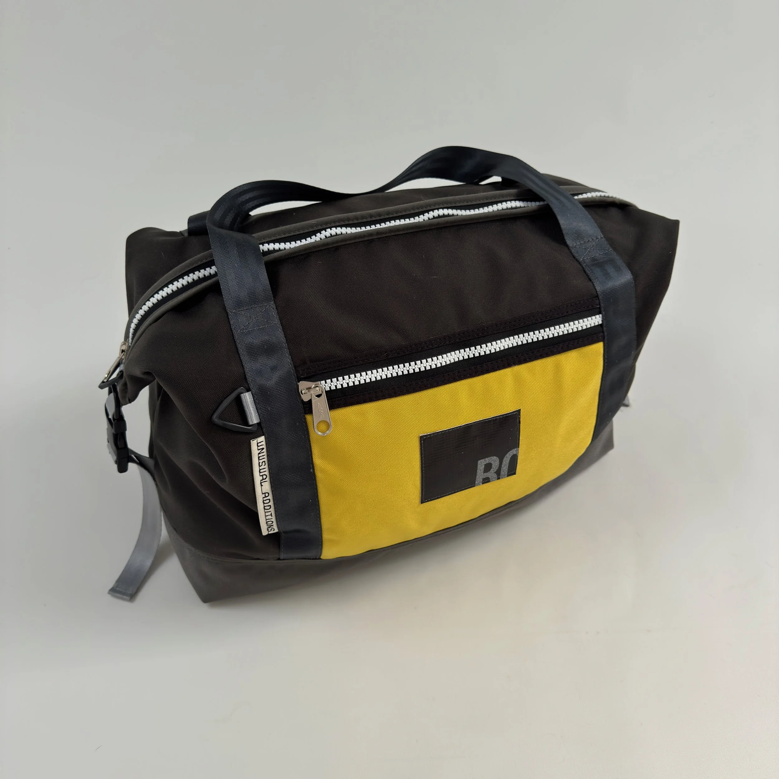 TBM0058 Travel bag medium/Carry On    Charcoal/Grey/Yellow/Lining Yellow
