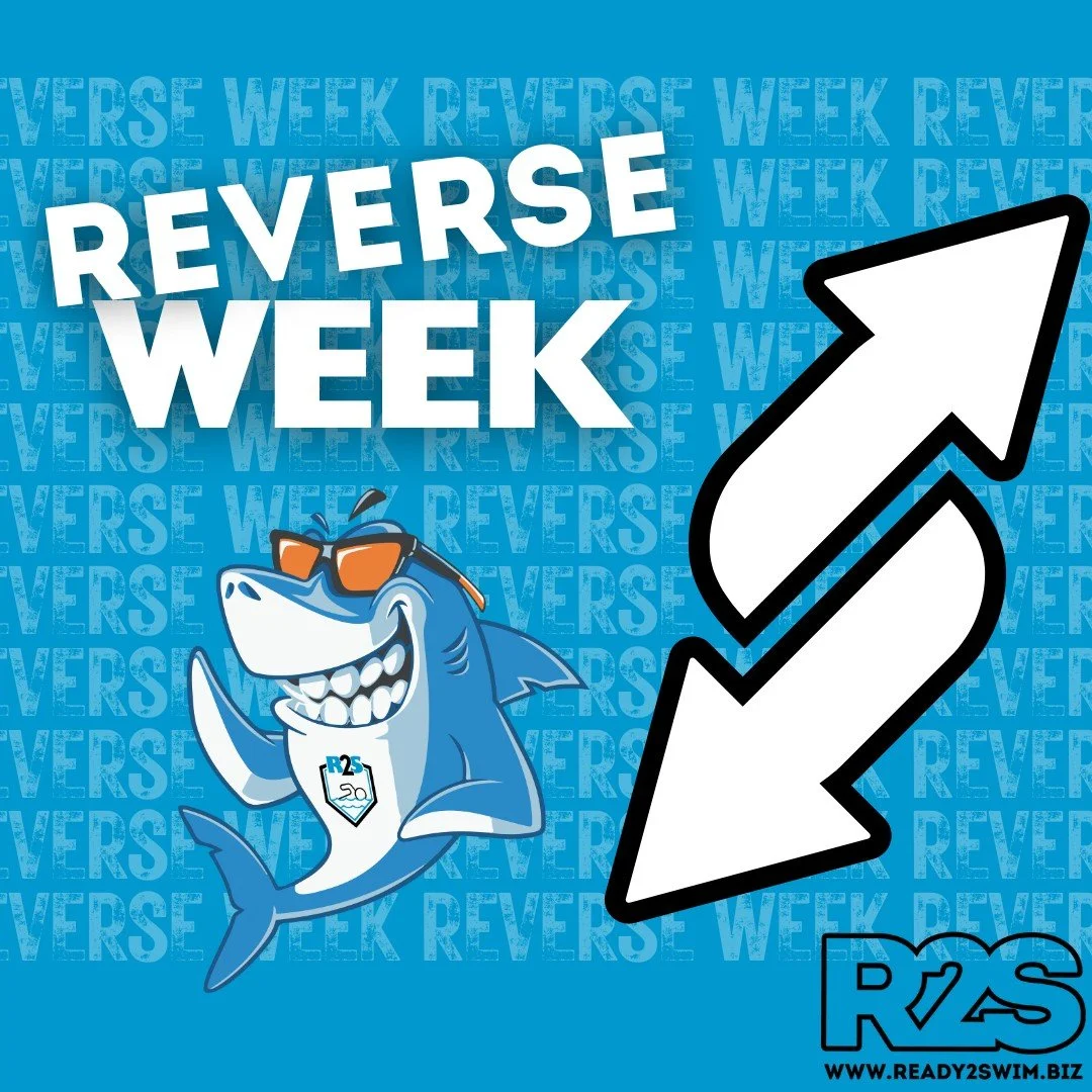 🌊✨ It&rsquo;s Reverse Week at Ready 2 Swim! ✨🌊
This week, we&rsquo;re turning our lessons upside down 🙃
Our swimmers will be starting their lessons with skills that are normally at the end of a lesson, when they&rsquo;re fresh and full of energy. 
