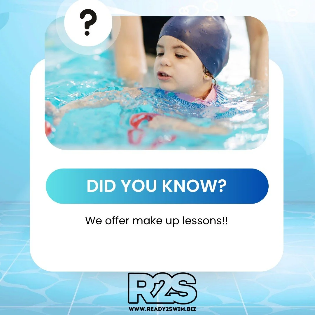 🌟 Fun Fact Friday! 
📅 Miss a Class? No Problem! 🏊&zwj;♂️

At Ready 2 Swim, we understand life happens, so we&rsquo;ve got your back with our flexible Make-Up Lesson Policy! 💦

✨ Here&rsquo;s how it works:
✅ Missed a session? Just let us know in a