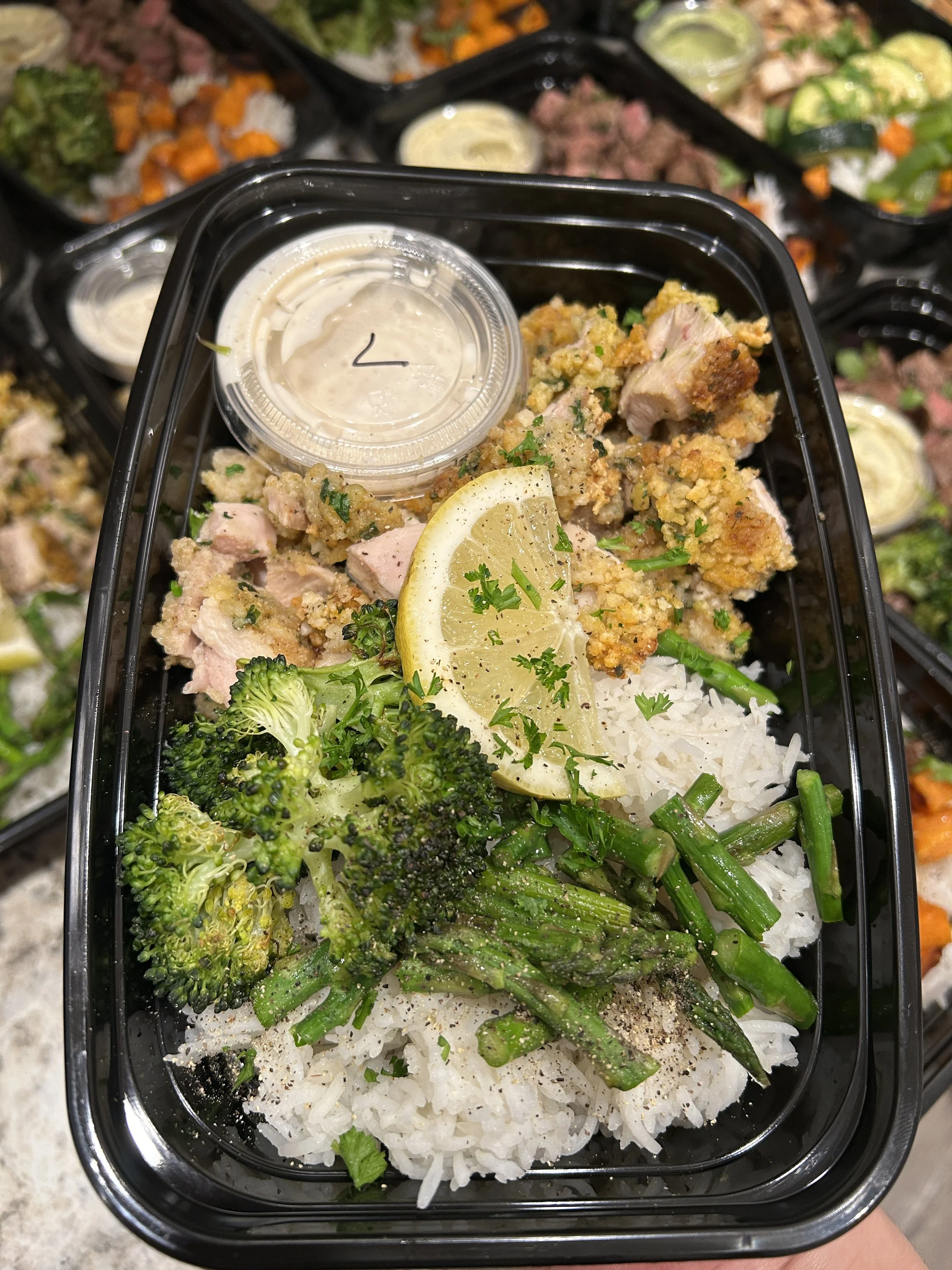 Breaded lemon Chicken Thigh Bowl