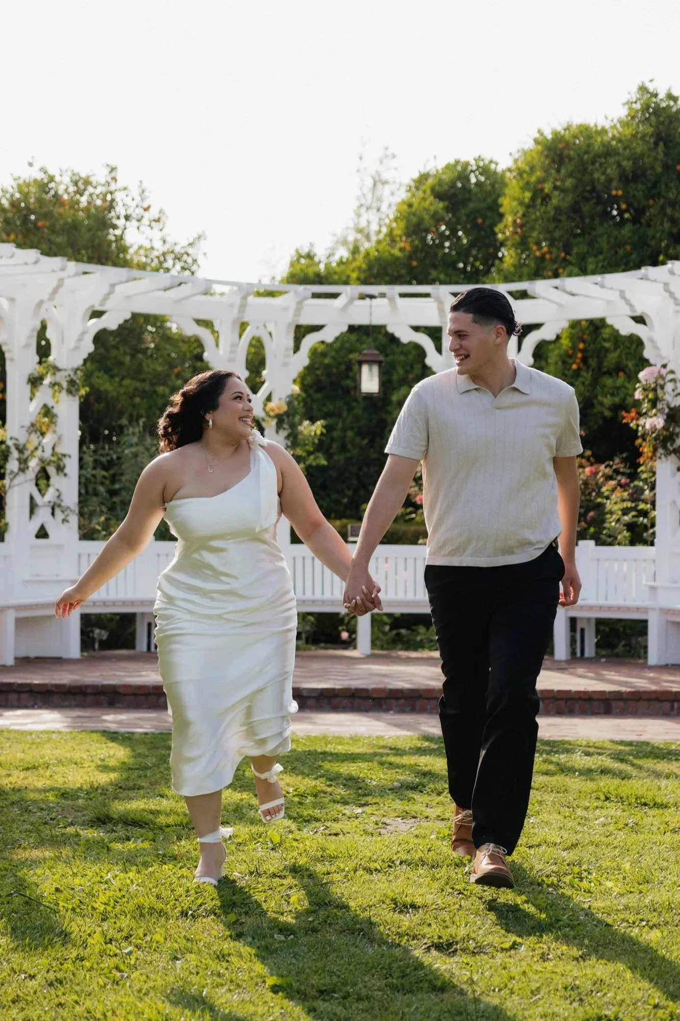 A candid moment during our engagement session at The Botanical Garden in Arcadia California.