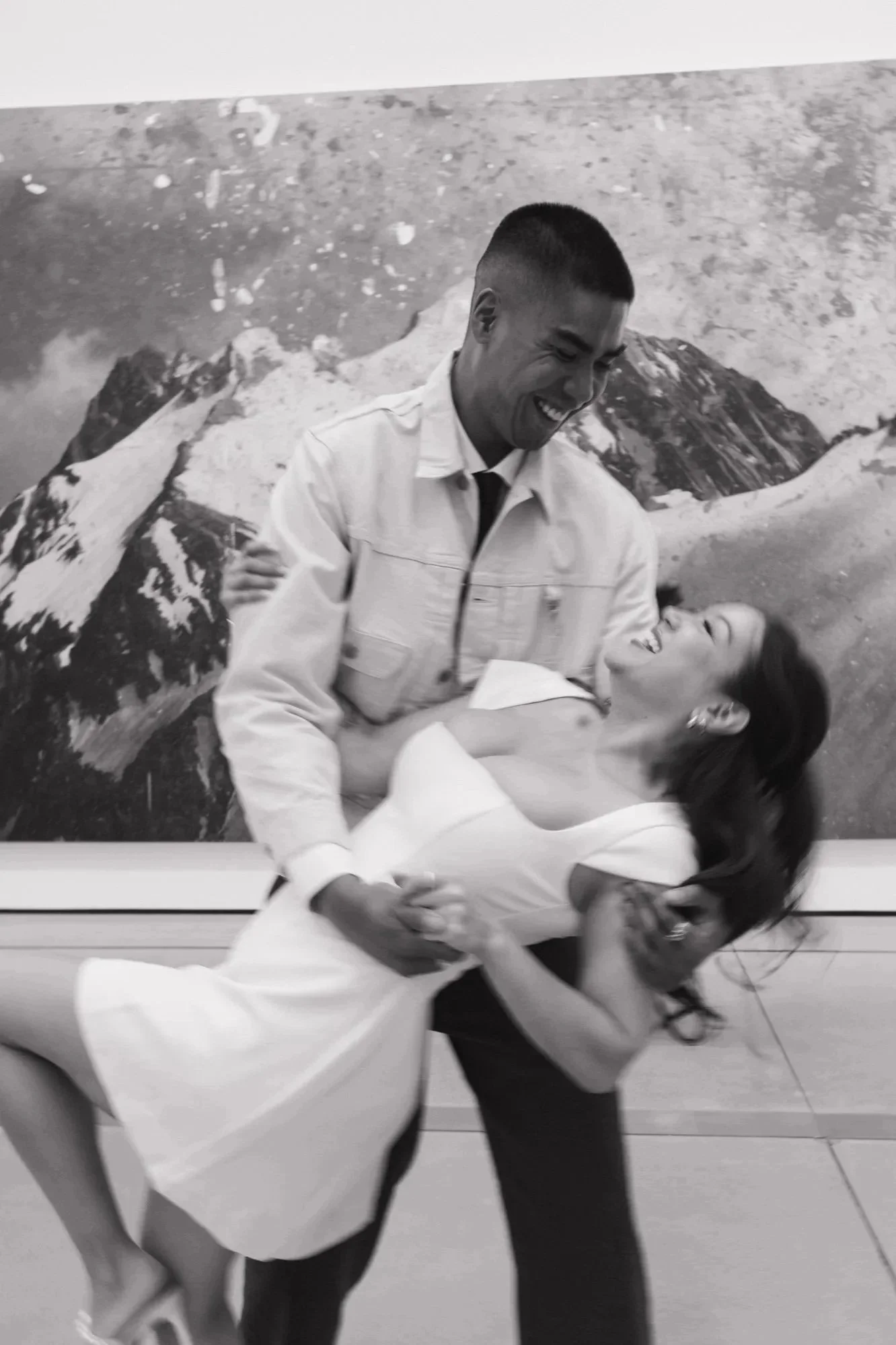 Candid engagement session in Los Angeles at the The Board Museum