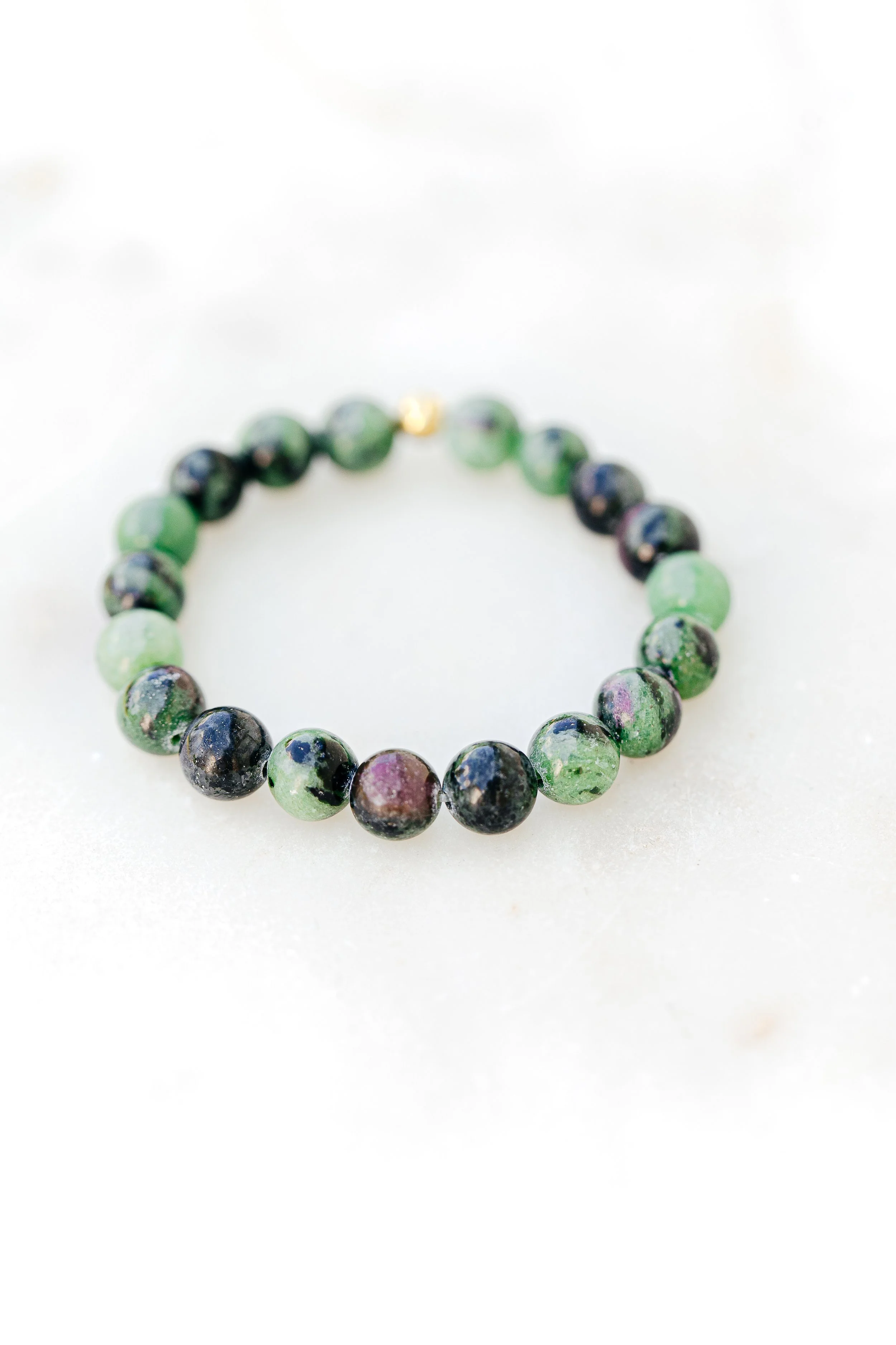 Bracelet Rubis sur Zoisite | Construire avec le Coeur