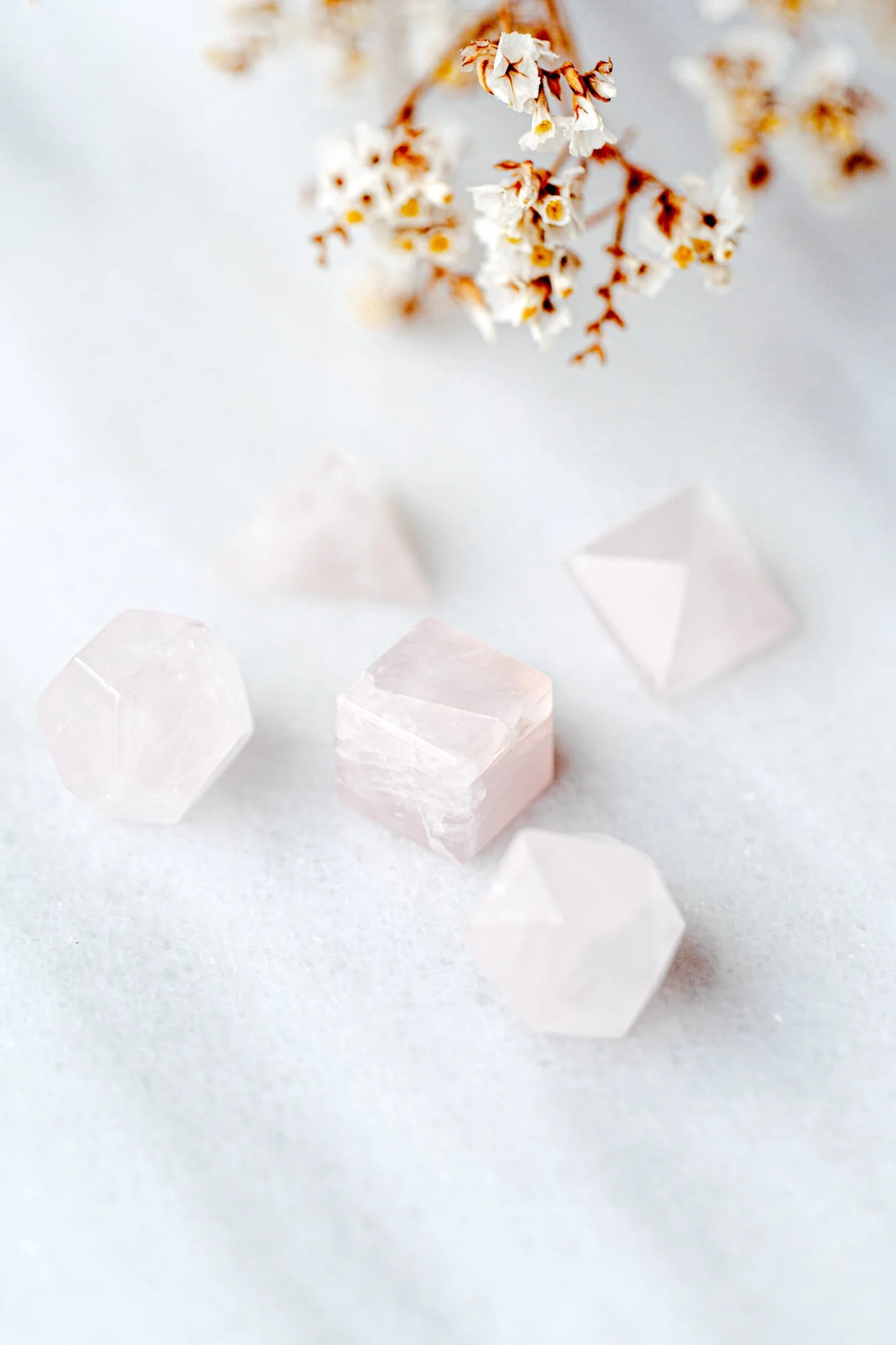 Solides de Platon Quartz Rose | Énergie d'Amour