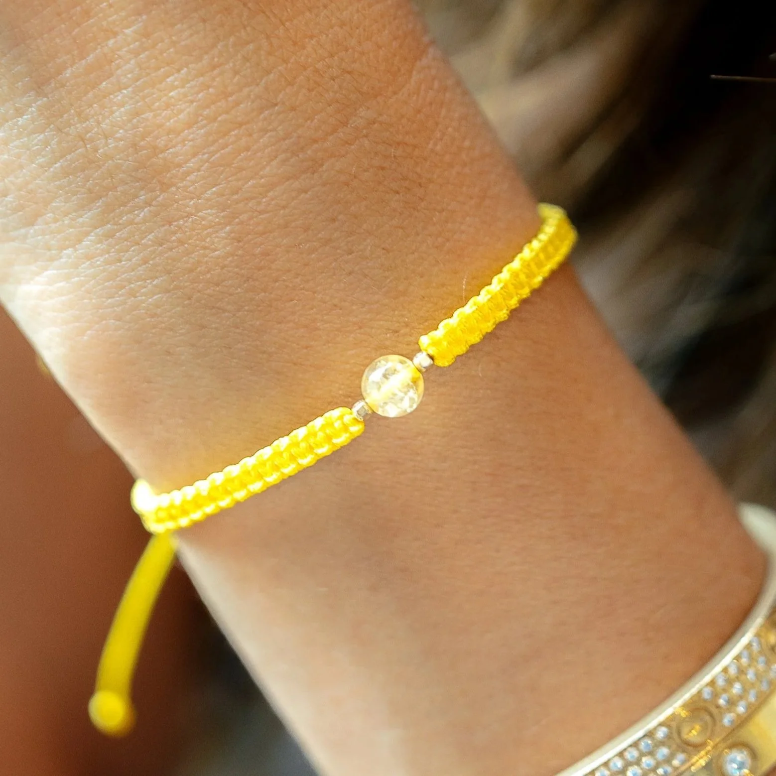 Macramé Jaune & Citrine | Générosité & Abondance