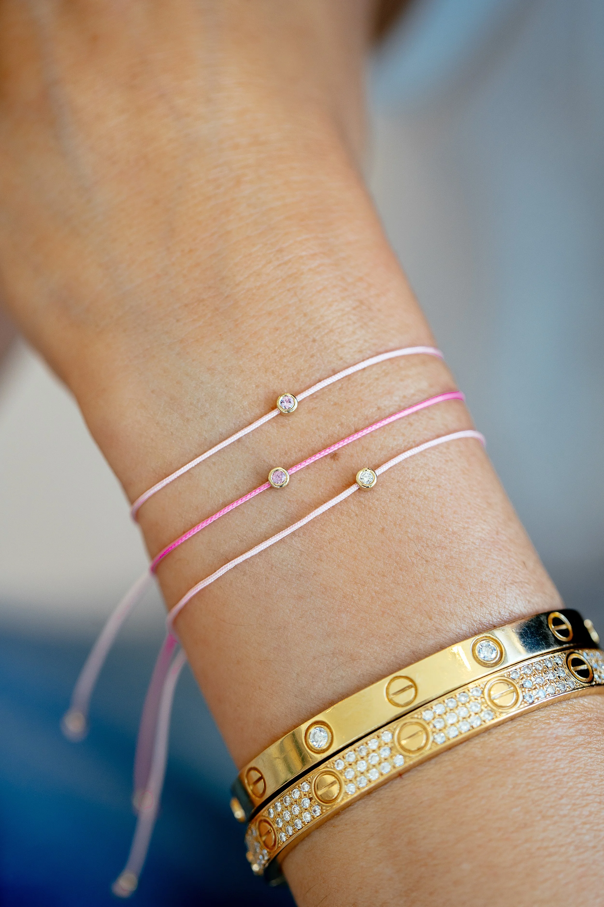 Bracelet fin | Cordon & Pierre fine