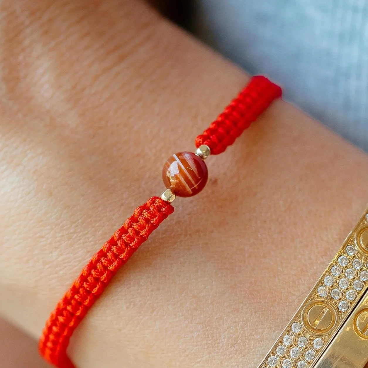 Macramé rouge & Cornaline | Nettoyage & Purification