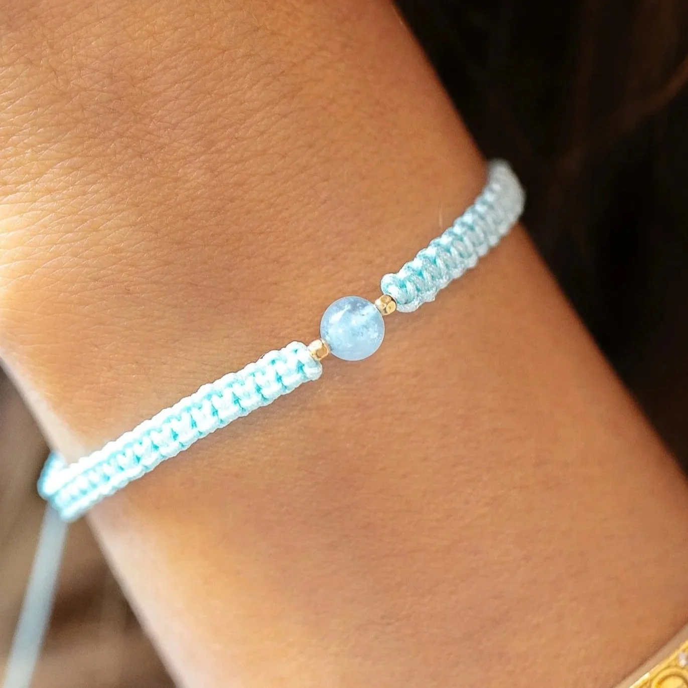 Macramé Bleu Ciel & Aigue-Marine | Engagement & Fidélité