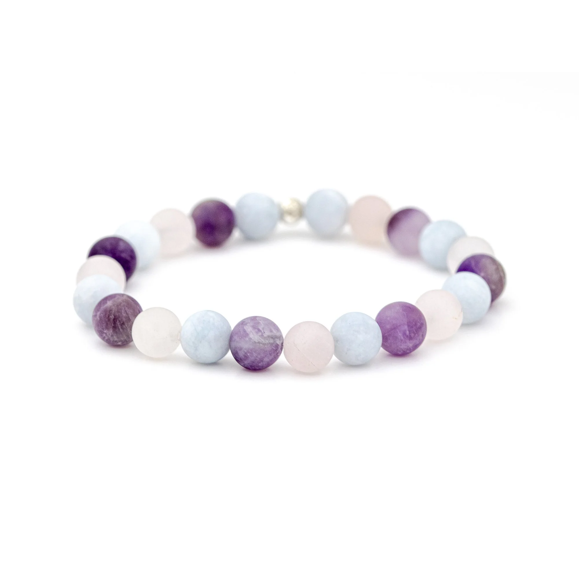 Bracelet "Mix" Améthyste, Aigue-Marine & Quartz Rose