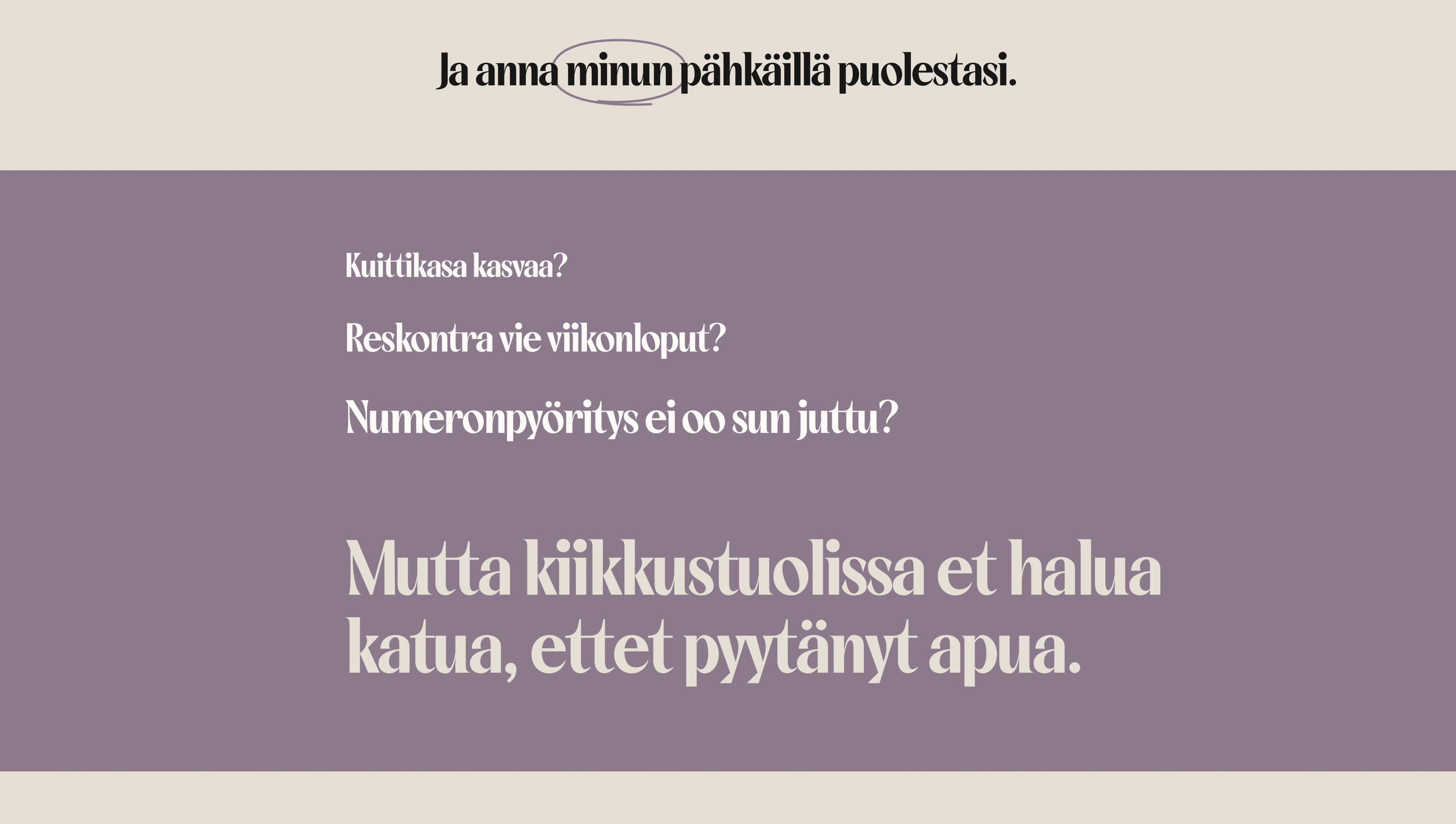 Brändi ja kotisivut yksinyrittäjälle