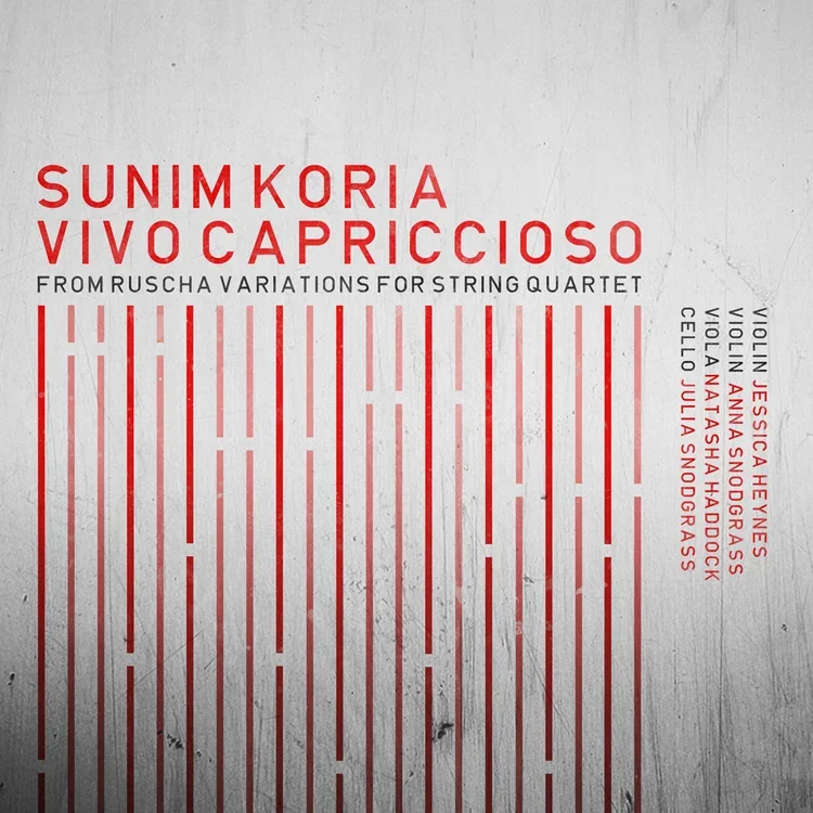 Album cover with red text on a white background, featuring the names Sunim Koria and Vivo Capriccioso.