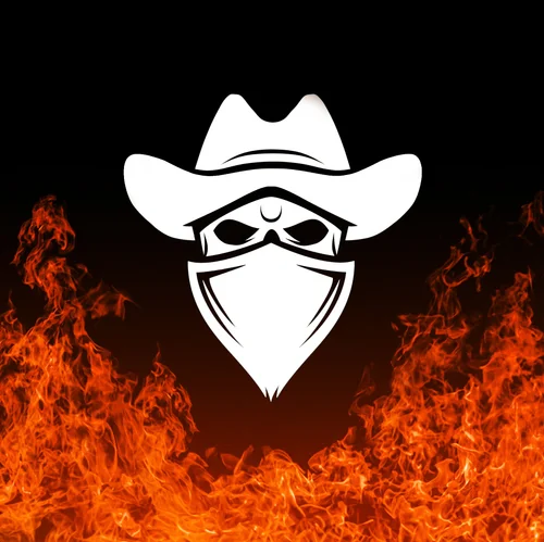 Cowboy skull illustration logo
