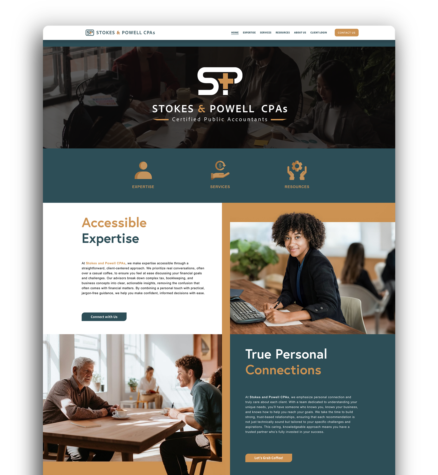 Screenshot of the Stokes & Powell website