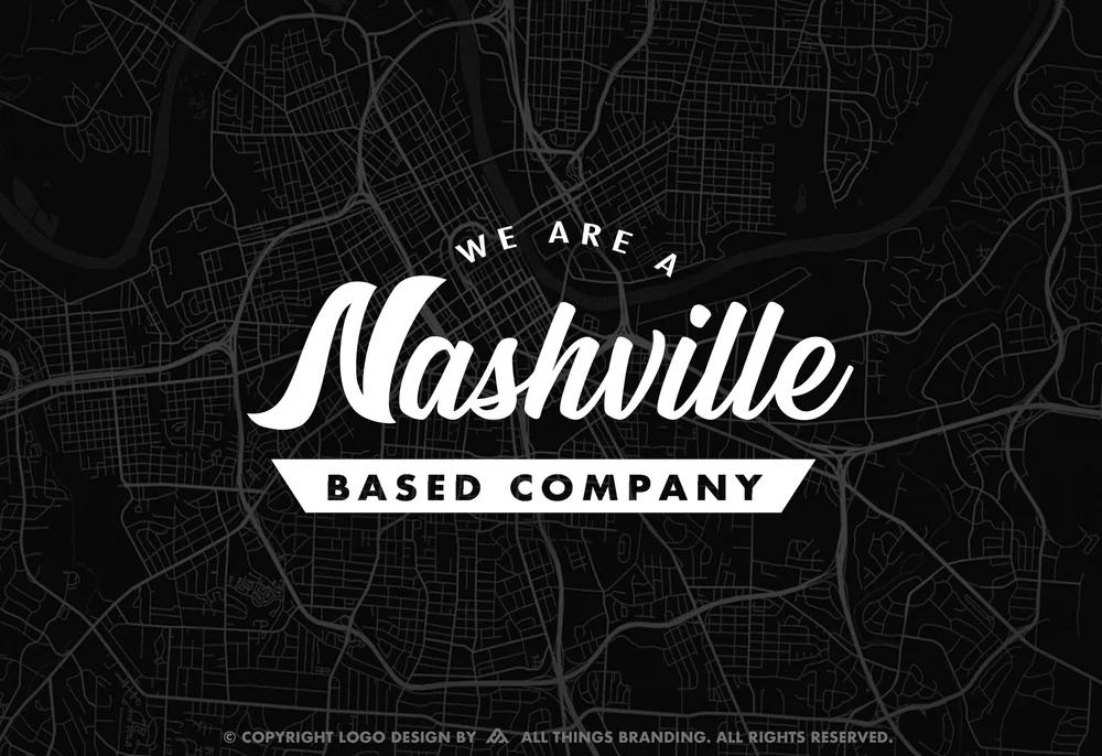 We are a Nashville based company, shown over a dark street map of Nashville