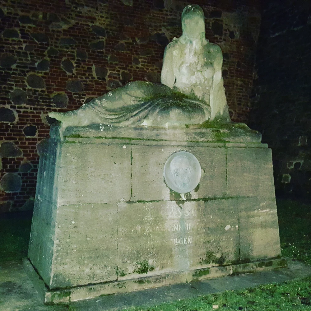 Ein mysteri&ouml;ses Fundst&uuml;ck am Rheinufer! Diese d&uuml;stere Statue erinnert an die Legende der Lorelei und die Sirenen, die Schiffe mit ihrem bet&ouml;renden Gesang in den Abgrund lockten. Ein beeindruckendes Kunstwerk, das eine dunkle Seite