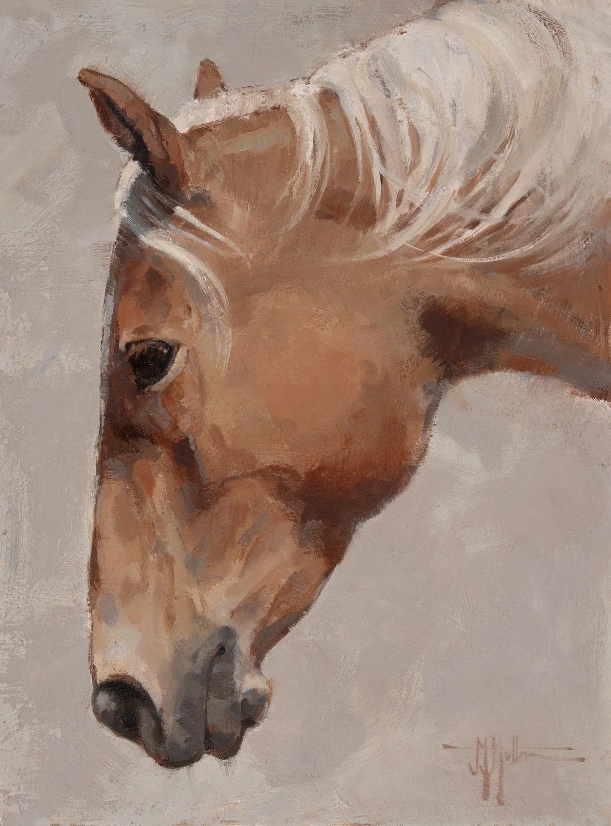 "Palomino Profile" 16x12 oil on panel. Available. 