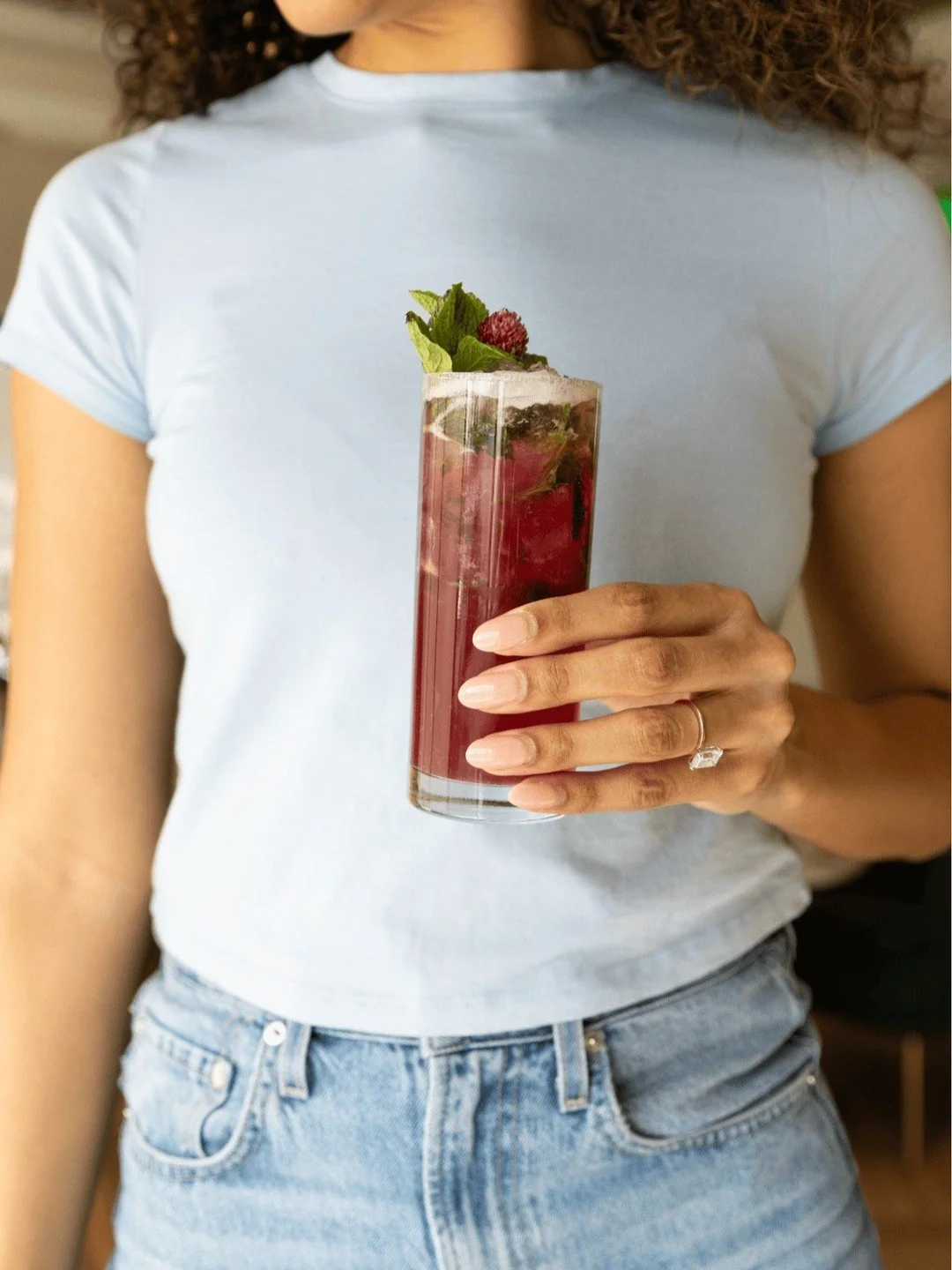 The Secret Garden | bacard&iacute; rum, lime juice, lavender syrup, pomegranate juice, mint 🪻✨