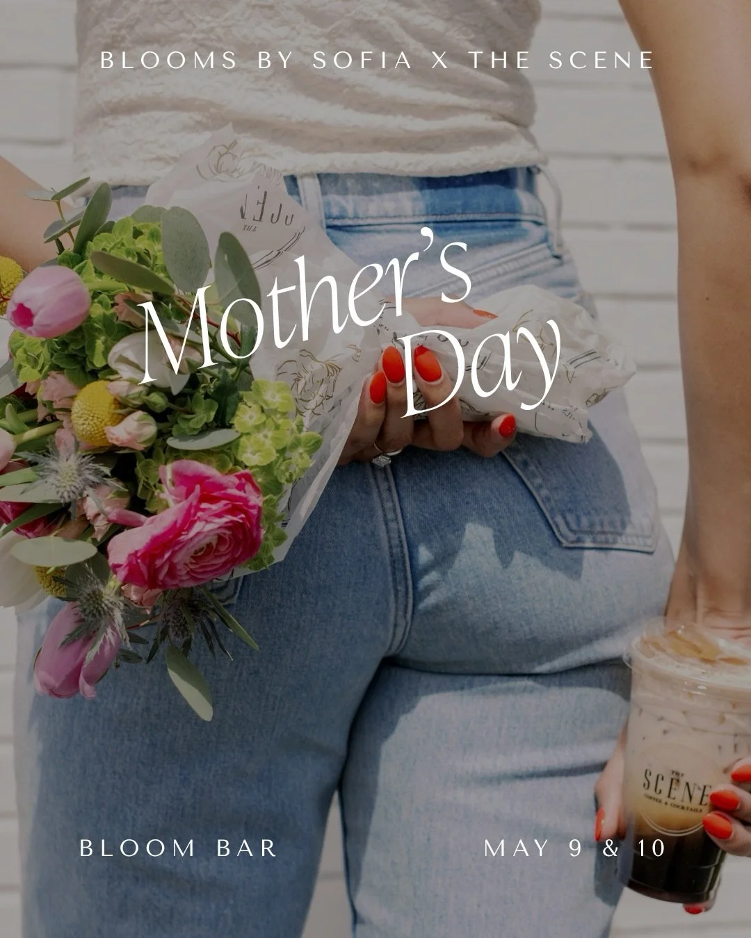 PSA: Mother&rsquo;s Day is coming 🌸 stop by The Scene on Mother&rsquo;s Day weekend, grab your coffee and pastries, then head to our bloom bar by @bloomsbysofia to build a custom bouquet stem by stem. Pick your favorites, wrap them up, and make her 