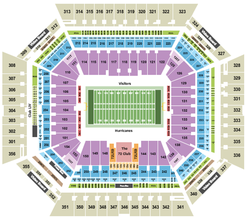 Hard Rock Stadium seating map