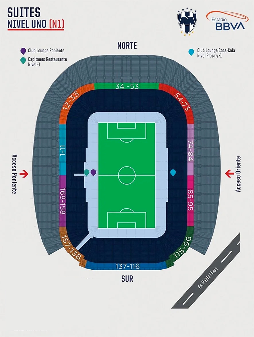 Estadio BBVA seating map
