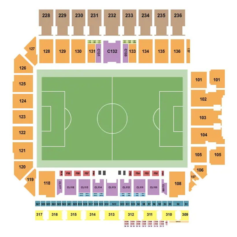 Q2 Stadium seating map