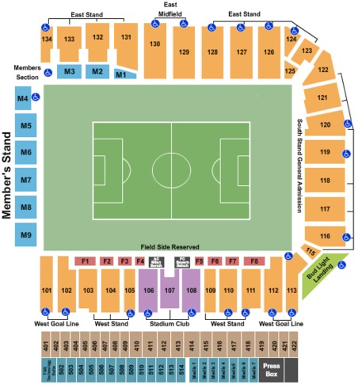 Children's Mercy Park seating map