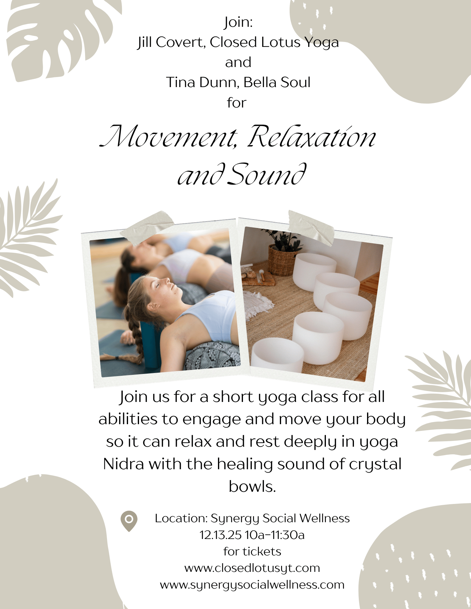 Movement, Relaxation and Sound
