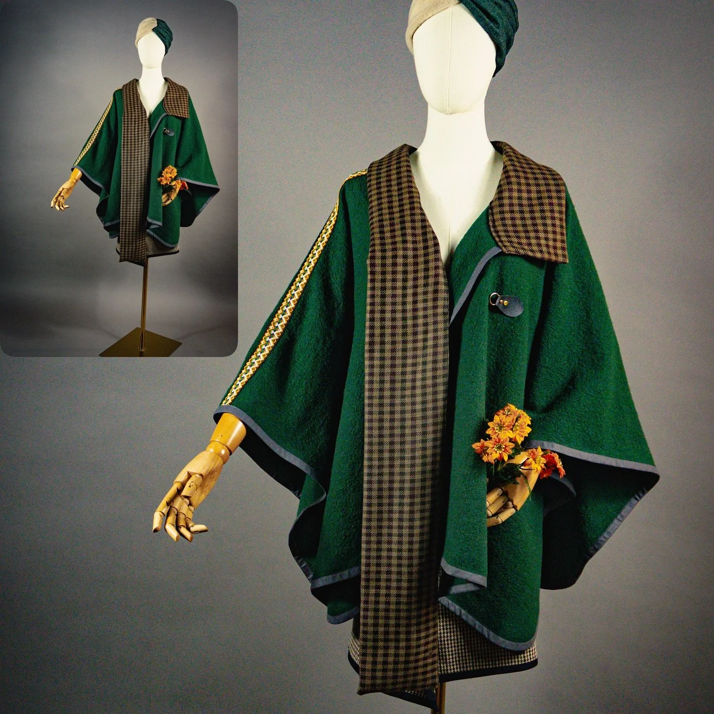 Asymmetrisches Walk-Loden Cape mit angesetztem Schal und mexikanischer handgewebter Borte.

#atelierfeinerzwirn #feinerzwirn #handmade #cape #asymetric #slowfashion #wolle #walk #unique #uniquepieces #uniquepiecesforuniquepeople #wien