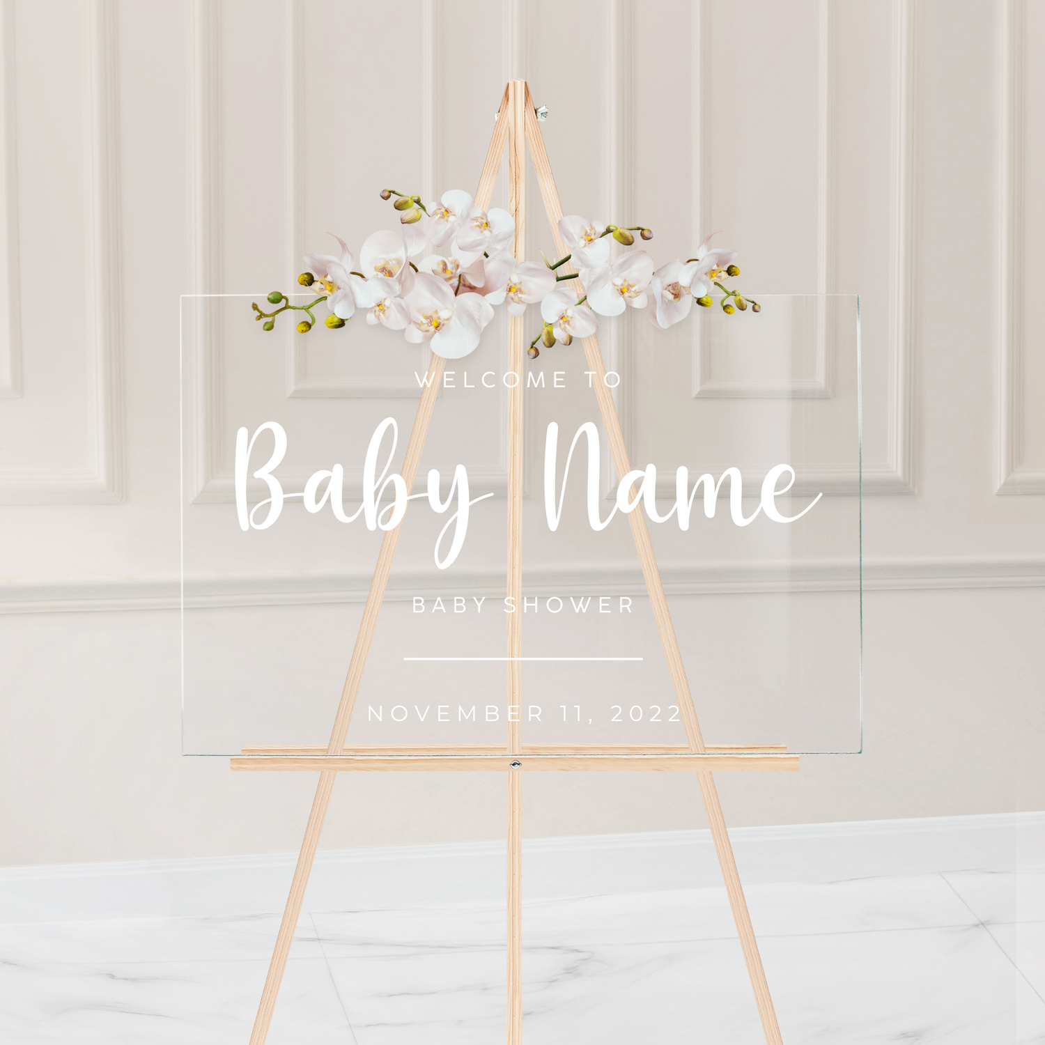Acrylic Baby Shower Welcome Sign – Rich Design Co