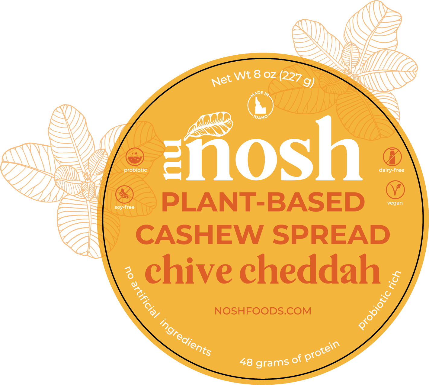 Nosh Foods Plant-Based Cashew Spread - Chive Cheddah