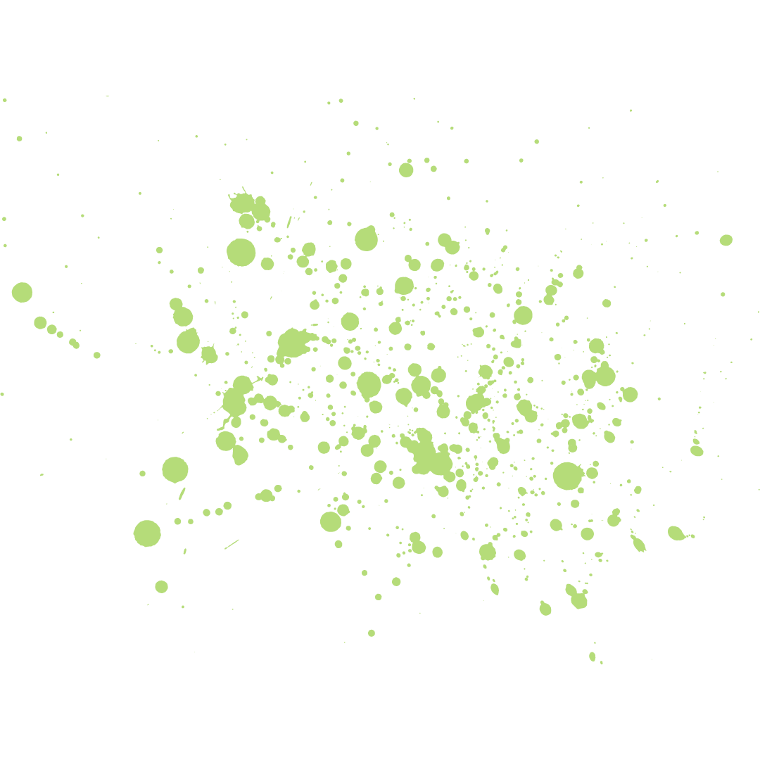 Green paint splatter pattern on black background