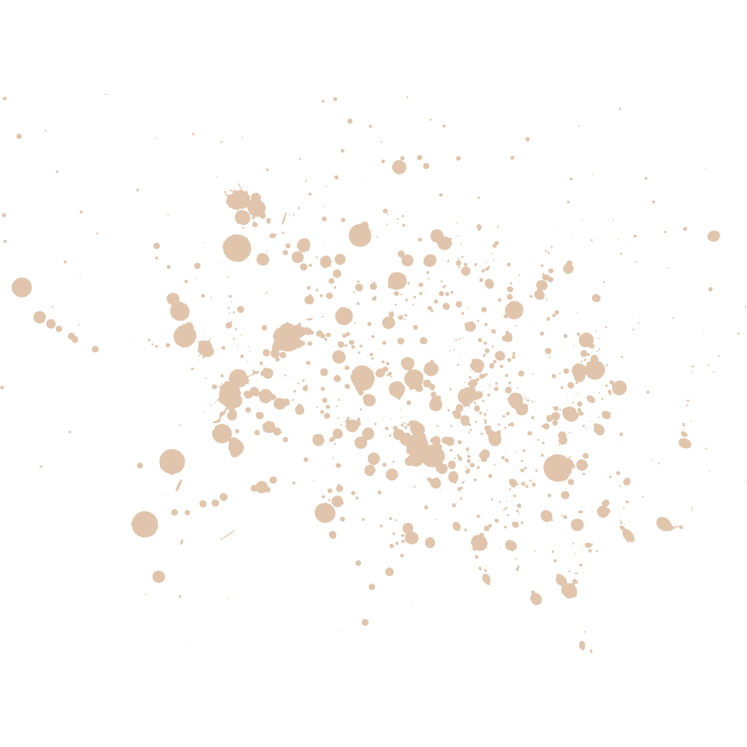 Beige paint splatters on a black background