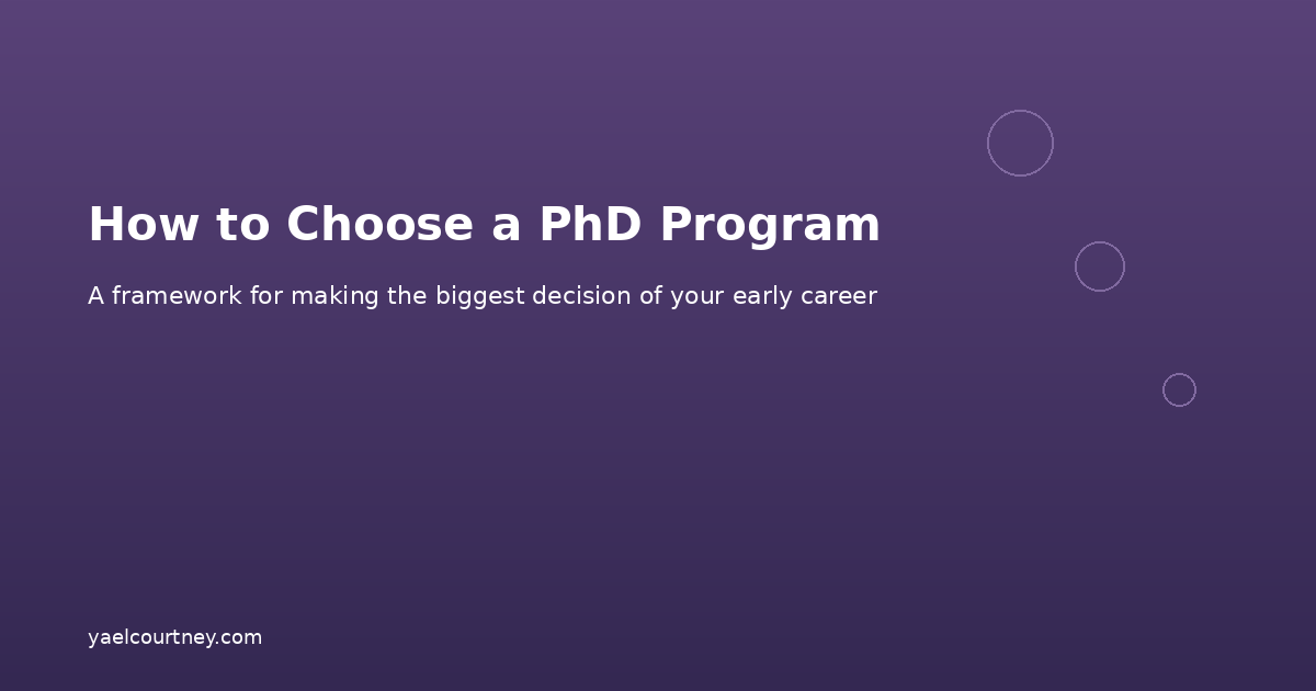 How to Choose a PhD Program